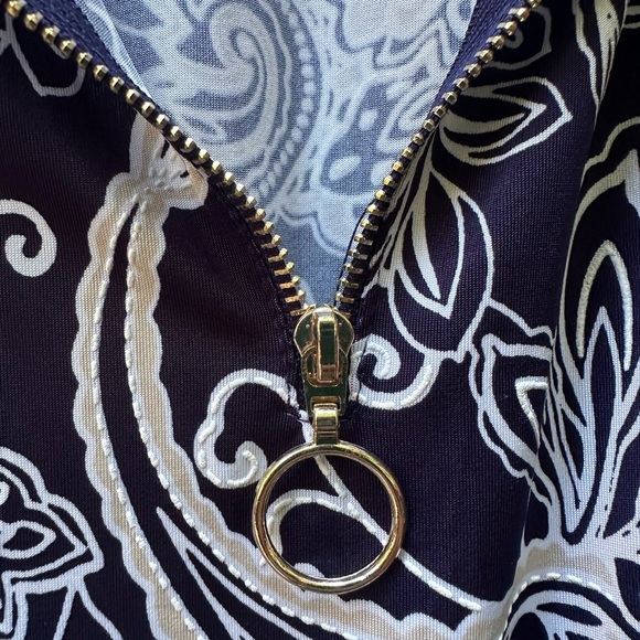 PERCEPTION Black and White Paisley Midi Dress tie waist button front pockets 2X - Picture 10 of 10